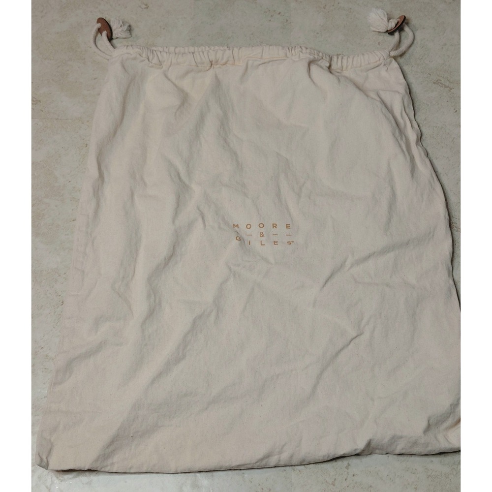 Moore & Giles Cream Cotton Canvas Drawstring Dust Bag Large 22x18 Ivory Storage
